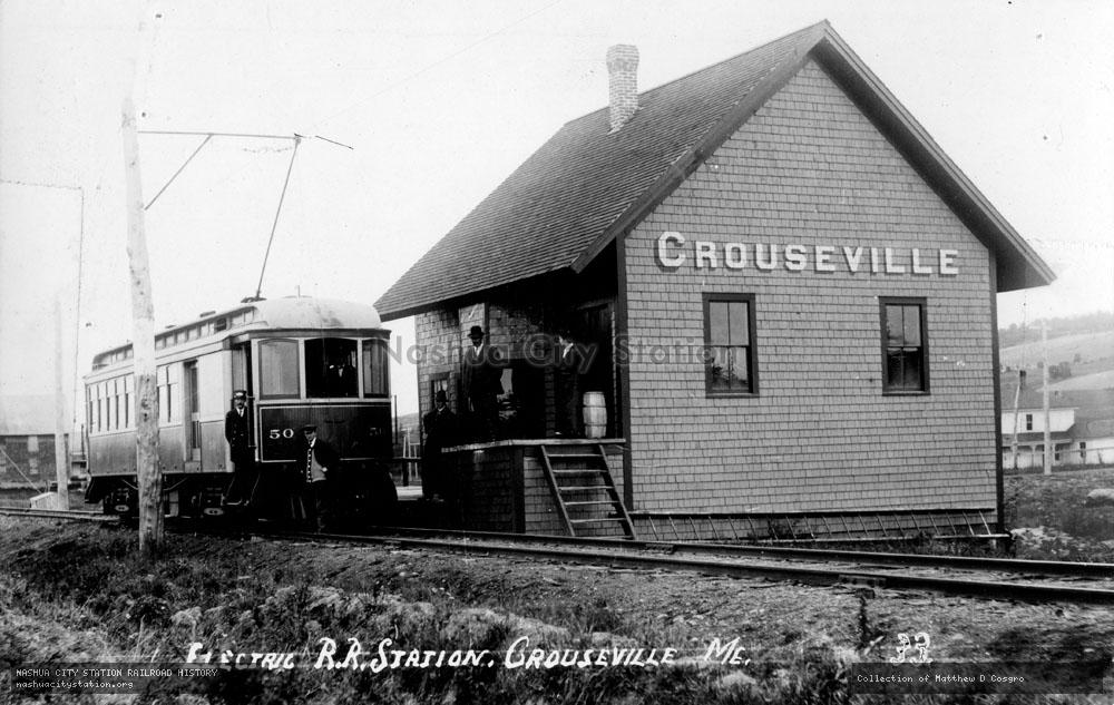 Postcard: Electric Railroad Station, Crouseville, Maine